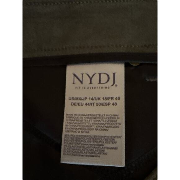 NYDJ Women Alina Skinny Faux Suede Ankle Stretch Jeans Size 14 Martini Olive NWT - Picture 11 of 13